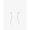 Apm Monaco Womens Pavé Kaa Sterling-silver And Cubic Zirconia Drop Earrings In Silver