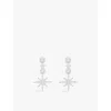 Apm Monaco Womens Pavé Météorites And Circles Sterling-silver And Cubic Zirconia Drop Earrings In Silver