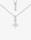 Apm Monaco Womens Pavé Meteorites Sterling-silver And Zirconia Pendant Necklace In Silver