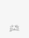 Apm Monaco Piercing Sterling Silver And Zirconia Ring In Silver