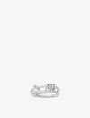 Apm Monaco Piercing Sterling Silver And Zirconia Ring In Silver
