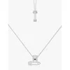 Apm Monaco Womens Safety Pin Sterling-silver And Cubic Zirconia Necklace In Silver