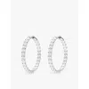 Apm Monaco Womens Square Large Sterling-silver And Cubic Zirconia Hoop Earrings In Silver