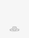 Apm Monaco Womens Square Sterling-silver And Pavé Cubic-zirconia Ring In White