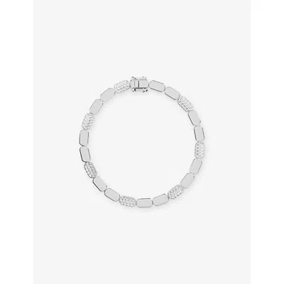 Apm Monaco Womens  Dainty Sterling-silver And Cubic Zirconia Bracelet In Metallic