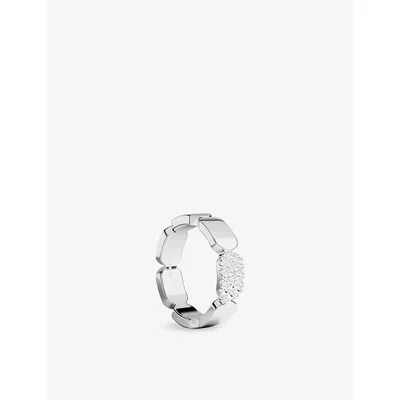Apm Monaco Womens  Dainty Sterling-silver And Cubic Zirconia Ring
