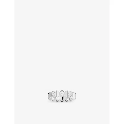 Apm Monaco Womens  Up And Down Sterling-silver And Cubic Zirconia Ring In Metallic