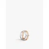 Apm Monaco Womens Silver Toi Moi Morse Code 18ct Rose Gold-plated Metal Alloy And Cubic Zirconia Ring In Silver