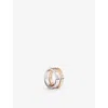Apm Monaco Womens  Toi Moi Morse Code 18ct Rose Gold-plated Sterling Silver And Cubic Zirconia Ring In Silver
