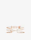 Apm Monaco Womens Rose Gold Triple-band Sliding-rings 18ct Rose Gold-plated Metal Alloy And Cubic Zi In Rose Gold