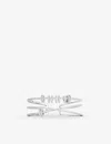 Apm Monaco Womens Silver Triple-band Sliding-rings Sterling-silver And Zirconia Cuff Bracelet In Silver