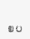 Apm Monaco Womens Silver Zebra Sterling-silver And Zirconia Hoop Earrings In Silver