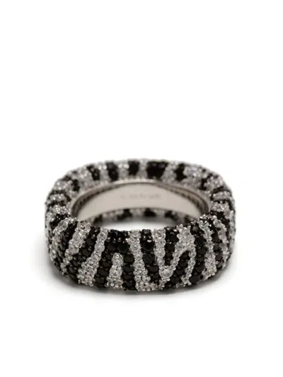 Apm Monaco X Charles Leclerc Chunky Zebra Ring In Black