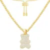 Apm Monaco Yummy Bear Beads Adjustable Necklace In Yellow/gold Tone
