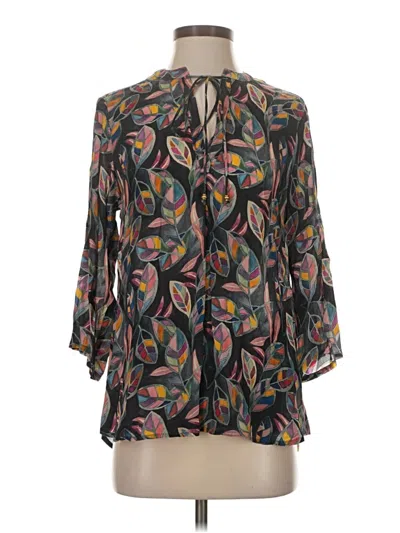 Pre-owned Apny 3/4 Sleeve Blouse In Black