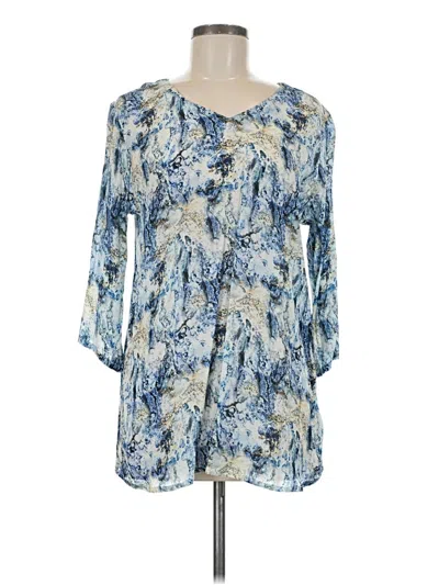 Pre-owned Apny 3/4 Sleeve Blouse In Blue