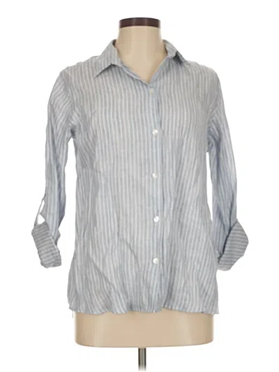 Pre-owned Apny 3/4 Sleeve Button Down Shirt In Blue