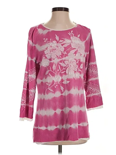 Pre-owned Apny 3/4 Sleeve Top Pink Boatneck Tops