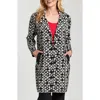 Apny Abstract Dot Sweater Coat In Black