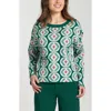 Apny Abstract Geo Sweater In Multi