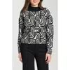 Apny Abstract Jacquard Mock Neck Sweater In Multi