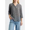 Apny Abstract Print Button-up Shirt In Gray