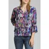 Apny Abstract Print Button-up Shirt In Purple Multi