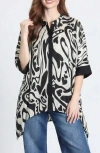 Apny Abstract Print Button-up Tunic In Multi
