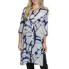 Apny Abstract Print Shirtdress In Navy Multi