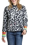 Apny Animal Pattern Hoodie In White Multi