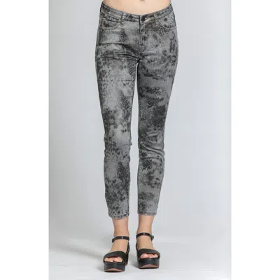 Apny Animal Print Jeans In Medium Grey