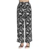 Apny Belted Print High Waist Pants In Gold