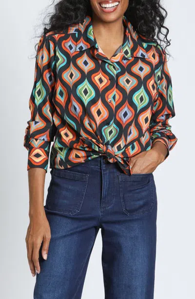 Apny Boyfriend Button-up Cotton Shirt In Multi