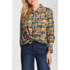 Apny Boyfriend Poplin Button-up Shirt In Multi
