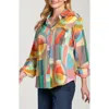Apny Boyfriend Poplin Button-up Shirt In Multi