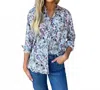 Apny Bright Birdie Button Up Shirt In Grey Multi In Multi