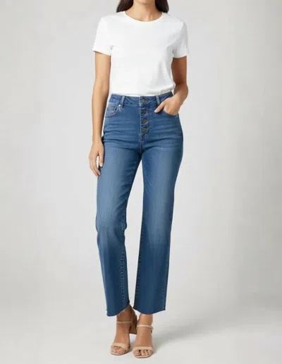 Apny Button Fly Jean In Medium Indigo In Blue