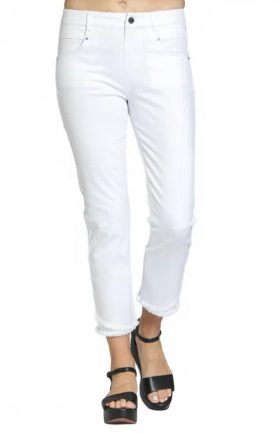 APNY C104A - OLIVIA PULL-ON CROP FRAYED JEAN IN WHITE