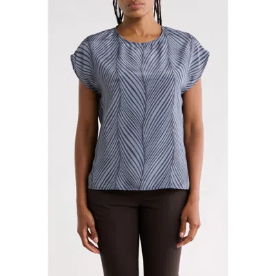 Apny Cap Sleeve Shell In Dark Grey Multi