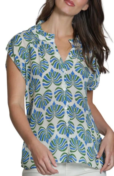 Apny Cap Sleeve Shell Top In Green