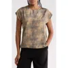 Apny Cap Sleeve Shift Shell In Multi