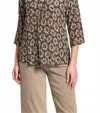 Apny Print Tassel Split Neck Chiffon Top In Animal Print