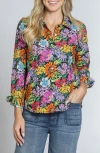 Apny Classic Floral Button-up Shirt In Lilac Multi