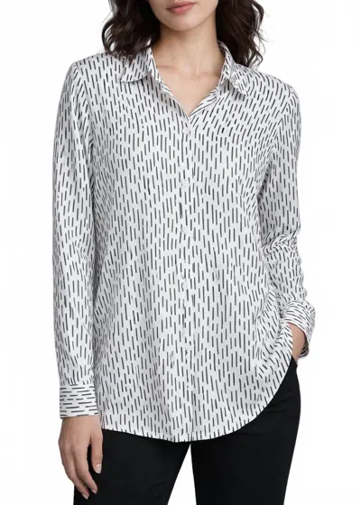 Apny Collar Button Up Top In Cupro Print In Green