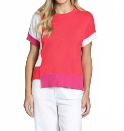 APNY COLOR BLOCK SWEATER IN RED MULTI BLOCK