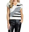 Apny Color Block Sweater Vest In White Multi In Multi