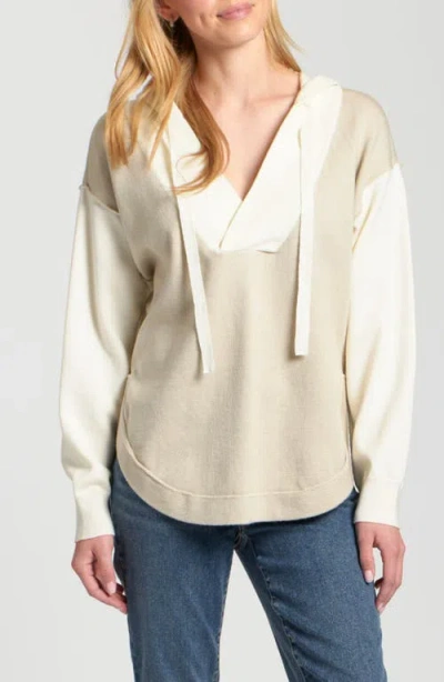 Apny Colorblock Oversize Hoodie In Neutral