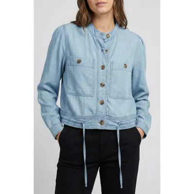 Apny Cotton Chambray Utility Jacket In Blue