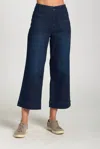 Apny Cropped Wide Leg Jean In Indigo In Blue