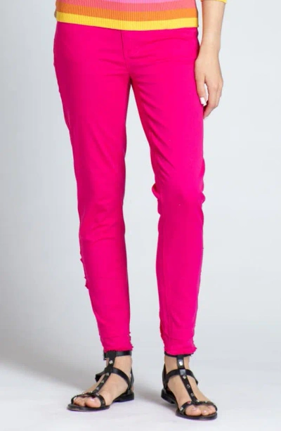 Apny Double Tulip Hem Back Skinny Jeans In Pink